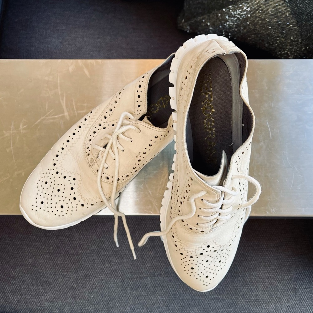 Cole Haan Zerogrand Wing-Tip Oxford Oat White 7
